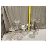 Candlesticks  vintage glassware lot of 8 2 purple