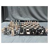 Marble Chess Board & Two Sets of Chess Pieces