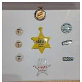 Vintage tin election pins jt red cross and