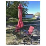 Patio table & chairs with umbrella