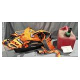 Utility bag,(3) Service Dog vest, & 2Gal gas can