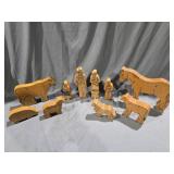 Wooden Farm Family and Animals