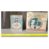 Porcelain Fairy Soap Sign & Fountain Service Sign