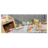 Toy train decor barns stations power supply shell