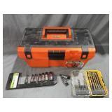 B&D 16" Tool Box DeWalt drill bits, & Pittsburgh