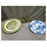 10 1/4 and 13 in commemorative plates green