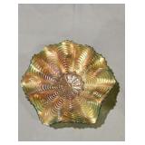 Fenton Carnival Peacock Tail Glass Bowl
