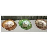 (3) Fenton Coin Dot Pattern 7" Candy Dish