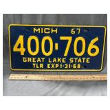 1967 Michigan Trailer Plate