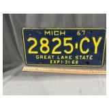 1967 Michigan License Plate