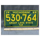 1968 Michigan Trailer Plate