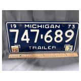 1973 Michigan Trailer Plate