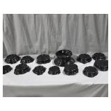(13) Black Amethyst Glass Vase Pedestal Bases
