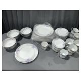Floral china full dish set 12 piece 11 cup plates