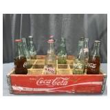 Coca-cola crate & (9) bottles