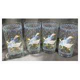 (4) Anchor Hocking Farm Country Geese Tumblers