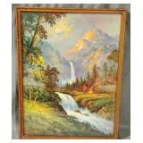 Art Print Mountain Stream Scene