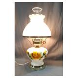 Hand painted floral antique table lamps