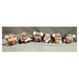 Ceramic California Raisin Set of (6)