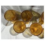 (12) Tiara Amber Glass Tumblers