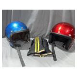 Snowmobile Open Faced Helmets- Size XL & Gloves