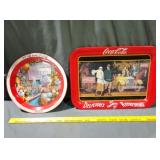 (2) Coca-Cola Metal Serving Trays