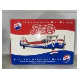 Pepsi Cola Streaman Bi-Plane Die Cast Coin Bank
