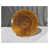 Tiara Amber Glass Serving Platter