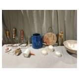 Vintage kitchen wear and utensils.