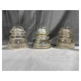 (3) Hemingray  Glass Insulators 06107