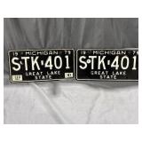 Pair of 1979 Michigan License Plates