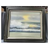 Sun Rise Beach Ocean Oil Painting