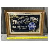 Pabst Blue Ribbon Beer Mirror Sign
