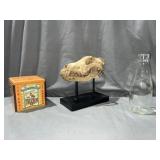 Wolf skull replica, continental smoke cubes, &