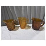Tiara Amber Pitchers, 2  straight , 1 tapered