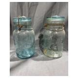 2 Atlas E-Z Seal Quart Jars w/Lids