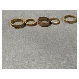 (5) Tiny Gold Rings- Unkown Karat