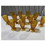 (12) Tiara Amber Glass Tall Tumblers