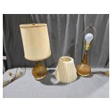 Pair of Amber Tiara Table Lamps