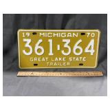1970 Michigan Trailer Plate