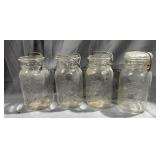 (4) Ball Ideal Canning Jars 1Qt (1) Lid