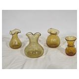 Topaz  Ohio River Valley Crackle Glass Vases