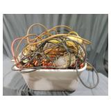 Extension cords and hanging shop lights