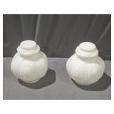 Art Deco Embossed Milk Glass Ceiling Light Cover