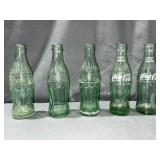 (5) mixed states Coca-Cola glass bottles