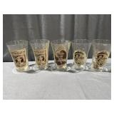 (5) Coca-Cola Flare Top Glasses The