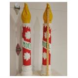(2) Noel Christmas Candlestick Blow Molds