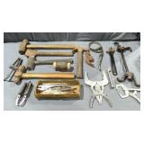 Tool lot Hammers, piston ring extender, oil