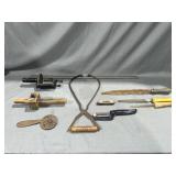 tool lot Lansing ice & fuel co. Ice tongs,