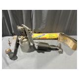 Hitch & ball, (2) air sprayers, plastic sheeting